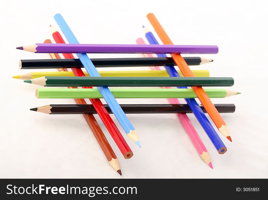 A photo of color pencils. A photo of color pencils