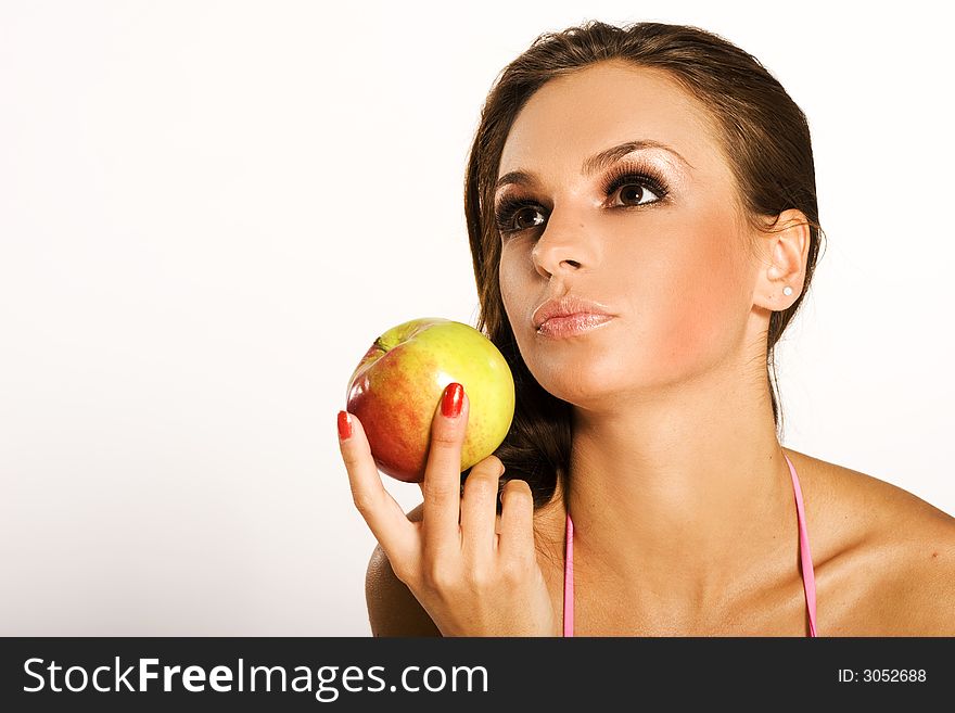 Woman With Red Apple