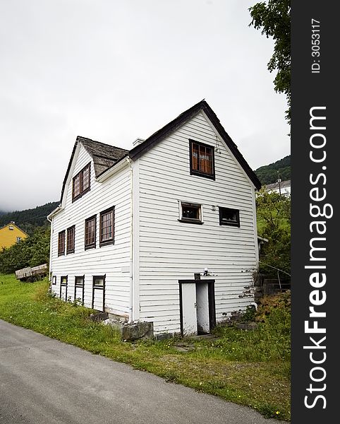 White, wooden house, Norway