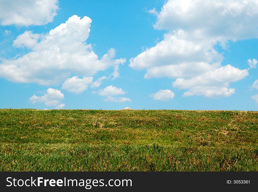 Cloudy Sky And Green Grass
