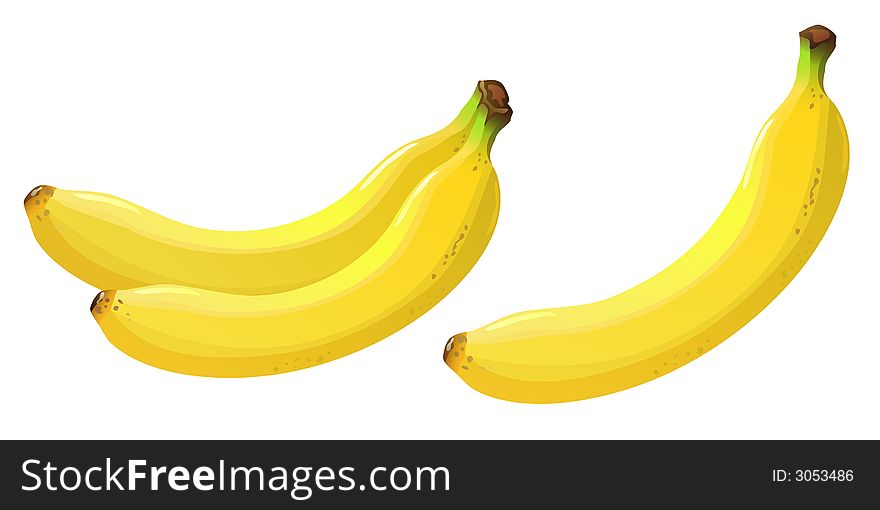Bananas isolated (other fruits & berries are in my gallery)