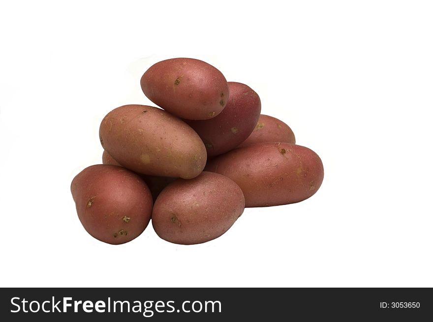 Red Potatoes Isolated On White