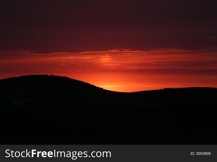 Crimean sunset, Second Crimean Range