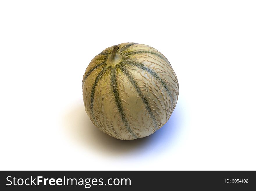 Fresh french Charentais melon isolated on white background