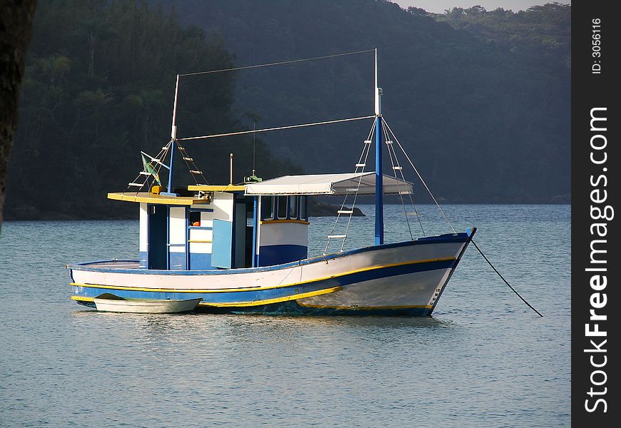 Anchored boat at the bay. Anchored boat at the bay