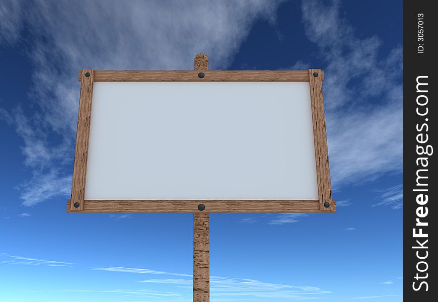 3d illustration of an old wooden billboard. A clipping path is included in the file for easy editing. 3d illustration of an old wooden billboard. A clipping path is included in the file for easy editing