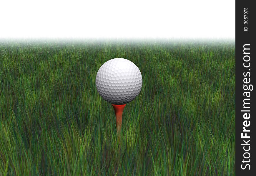 3d illustration of a golf ball on a tee.