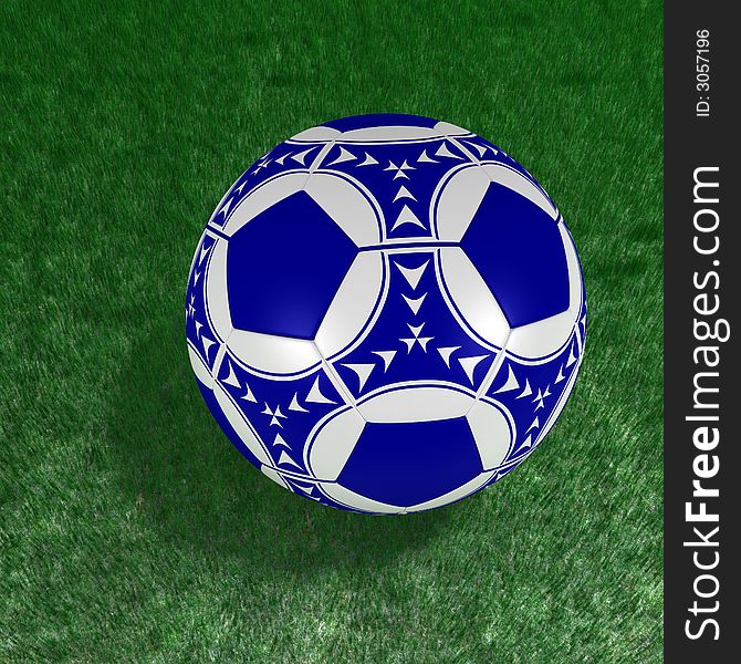 3d renderind illustration of a soccerball on the grass. 3d renderind illustration of a soccerball on the grass