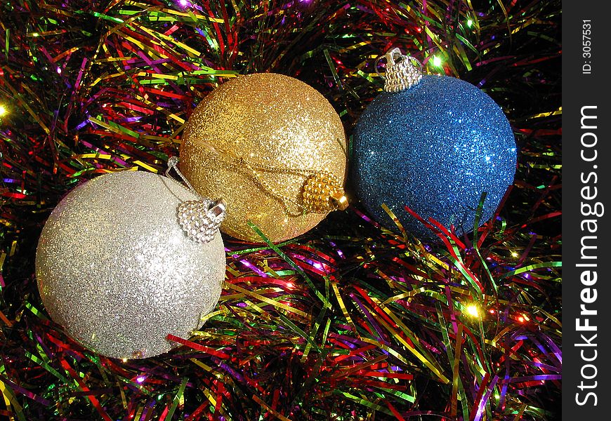 composition of color christmas balls