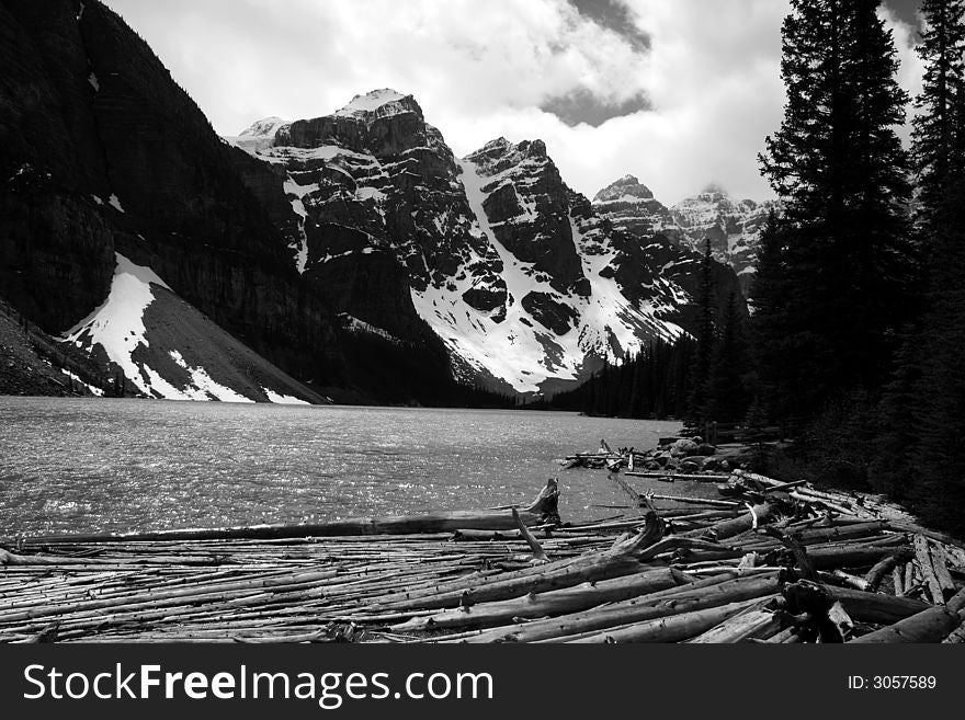 Moraine lake in the Canadian Rockies