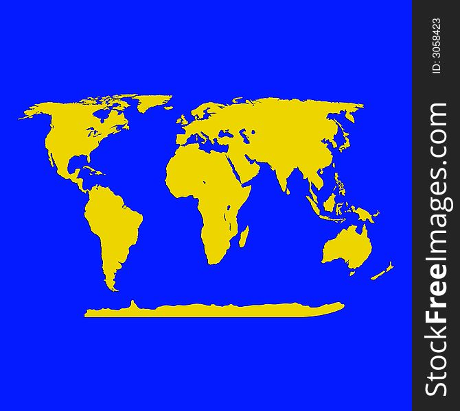 Shadowed & high detailed vector Map of the World. Shadowed & high detailed vector Map of the World