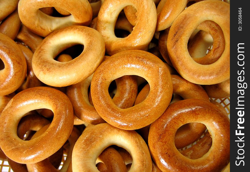 Ring bagels as a background