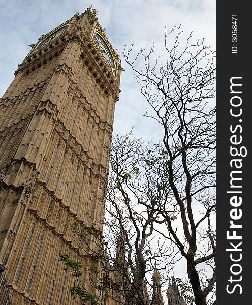 Big Ben - the House of Parliament tower. Big Ben - the House of Parliament tower