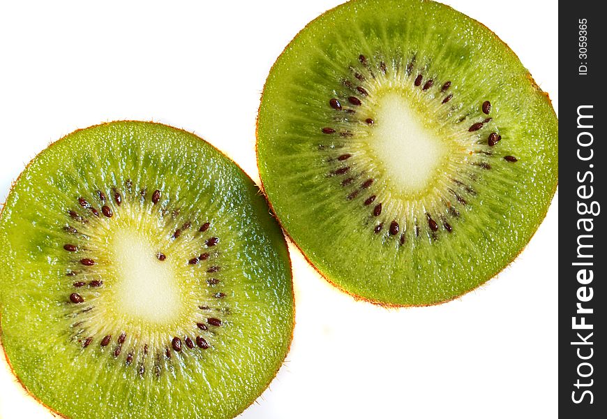 Kiwi-fruits isolated on a white background prepared. Kiwi-fruits isolated on a white background prepared