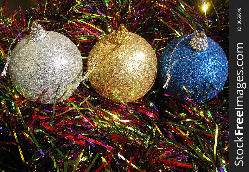 composition of color christmas balls