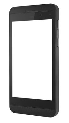 New Black Smart Phone With Blank Screen. Stock Photo New Black Smart Phone With Blank Screen. Stock Photo
