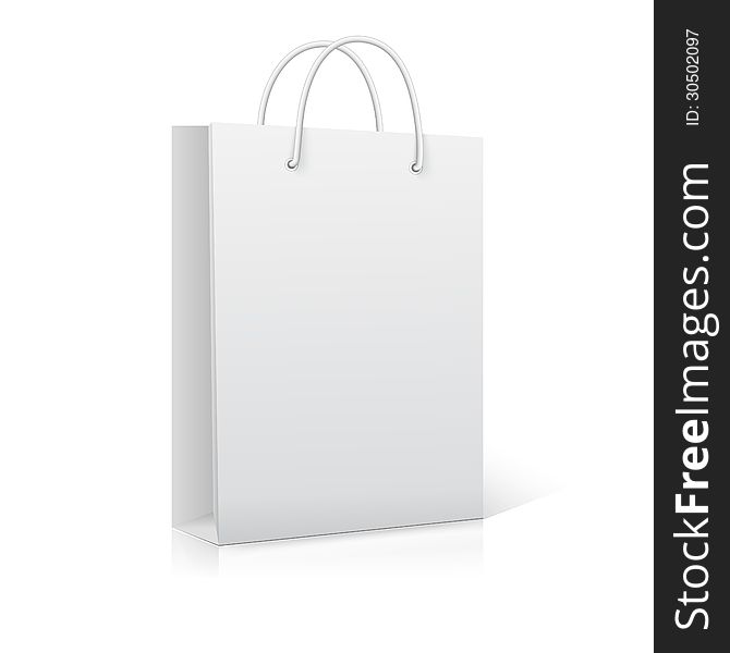 Empty Shopping Bag On White. Ready For Your