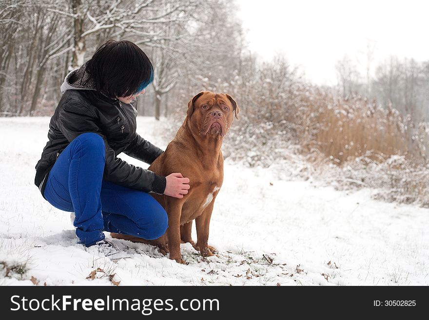 Obedience dog and his owner