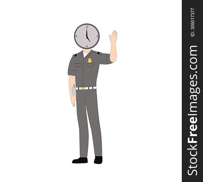 I created a policeman character who is maintaining security and patrolling in the form of a  illustration for website applications and other graphic designs