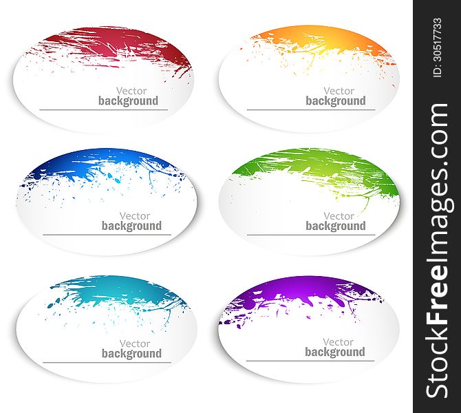 Set of banners with spray paint. Vector background