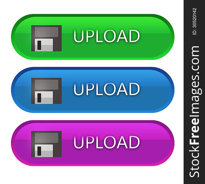 Three types of the upload buttons - illustration