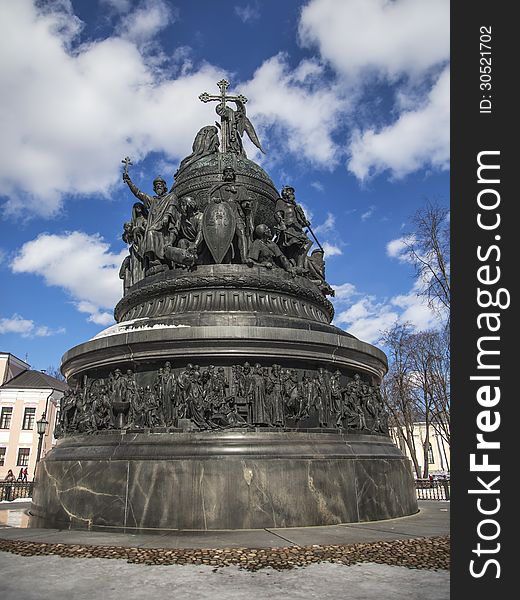 The Millennium of Russia is a famous bronze monument in the Novgorod Kremlin. It was erected in 1862 to celebrate the millennium of Rurik's arrival to Novgorod, an event traditionally taken as a starting point of Russian history