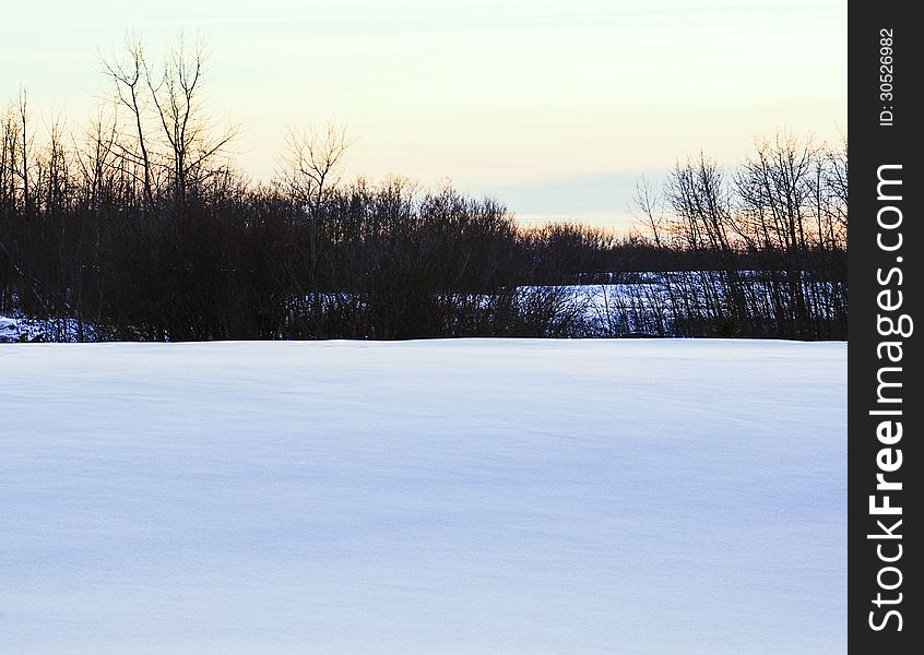 Snow filled landscape on the prairie. Snow filled landscape on the prairie