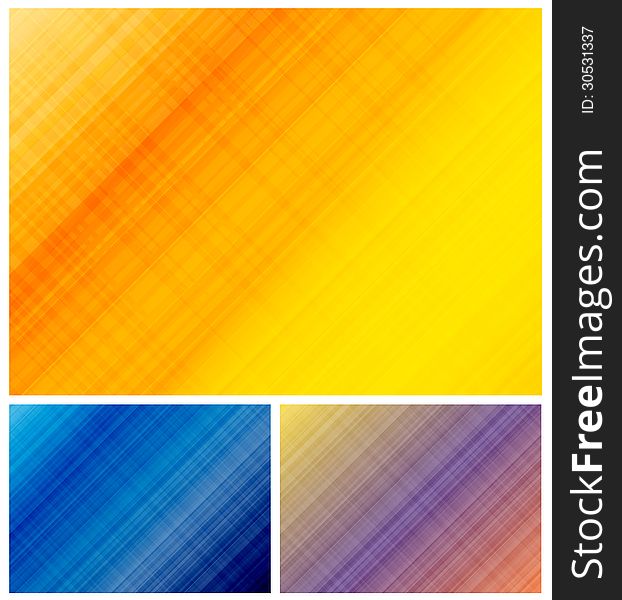 Colorful vector set of striped modern backgrounds. Eps10