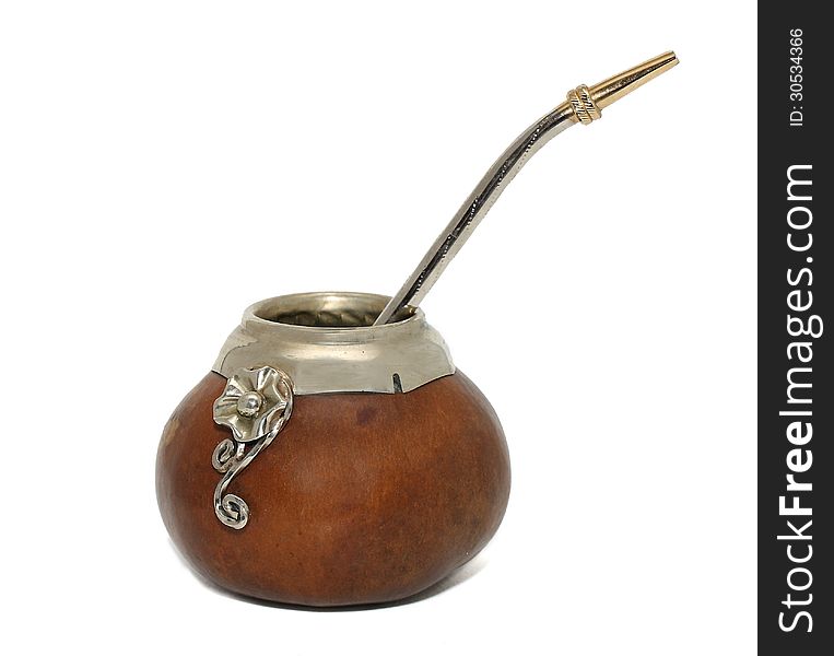 Mate in a traditional calabash gourd