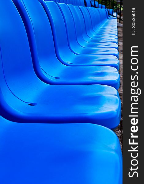 Blue Seat   In Football Stadium