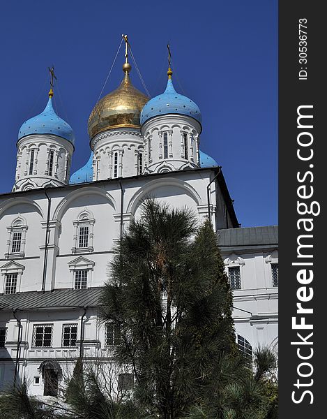 Novospassky monastery in Moscow. Spaso-Preobrazhensky Cathedral.