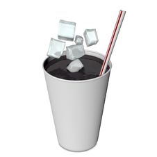 Soda And Ice Cubes Stock Photo