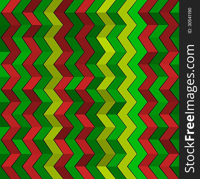 Seamless geometric green, red and yellow pattern