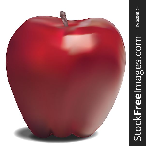 An illustration of a red apple