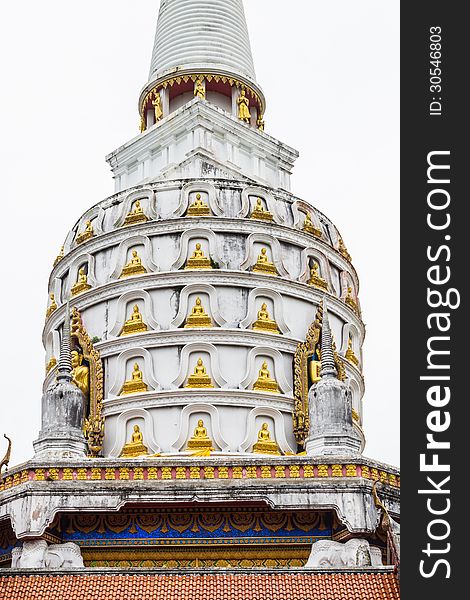 A big pagoda is isolated with white background