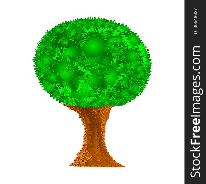 Stylized image of a green tree. Stylized image of a green tree