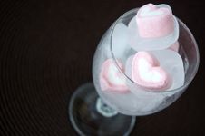 Marshmallow In Ice Cube Royalty Free Stock Images