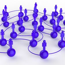 3d Blue Human Social Network Royalty Free Stock Photography 3d Blue Human Social Network Royalty Free Stock Photography