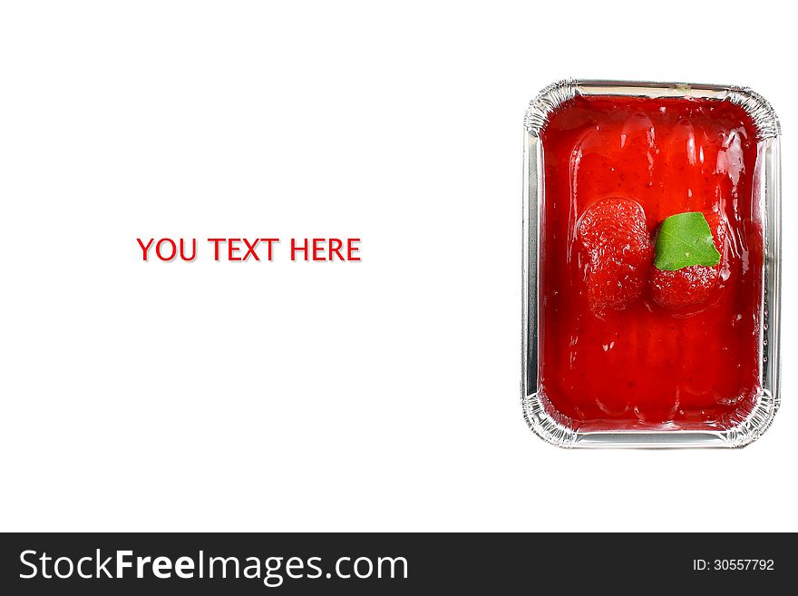 The strawberly fruit cake on isolate background. The strawberly fruit cake on isolate background