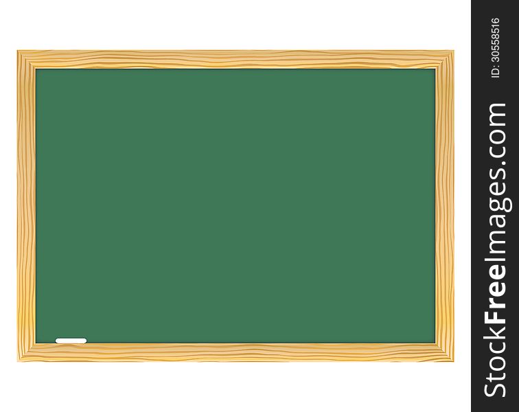 Vector chalkboard with wooden frame.