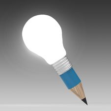 Blank 3d Creative Pencil Lightbulb As Concept Creative Royalty Free Stock Photos Blank 3d Creative Pencil Lightbulb As Concept Creative Royalty Free Stock Photos
