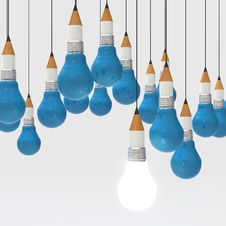 Drawing Idea Pencil And Light Bulb Concept Creative And Leadersh Royalty Free Stock Photos Drawing Idea Pencil And Light Bulb Concept Creative And Leadersh Royalty Free Stock Photos