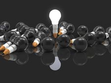 Drawing Idea Pencil And Light Bulb Concept Creative And Leadersh Stock Images Drawing Idea Pencil And Light Bulb Concept Creative And Leadersh Stock Images