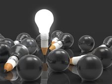 Drawing Idea Pencil And Light Bulb Concept Creative And Leadersh Royalty Free Stock Images Drawing Idea Pencil And Light Bulb Concept Creative And Leadersh Royalty Free Stock Images