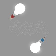 3d Creative Pencil Lightbulb Drawing Idea Royalty Free Stock Photos 3d Creative Pencil Lightbulb Drawing Idea Royalty Free Stock Photos