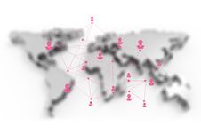 Social Network Human 3d On World Map Stock Photography Social Network Human 3d On World Map Stock Photography