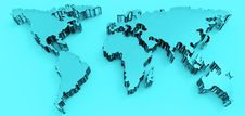 Social Network Human 3d On World Map Stock Images Social Network Human 3d On World Map Stock Images