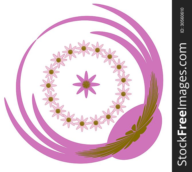 Pink Purple alium onion Flower Design Elements. Pink Purple alium onion Flower Design Elements