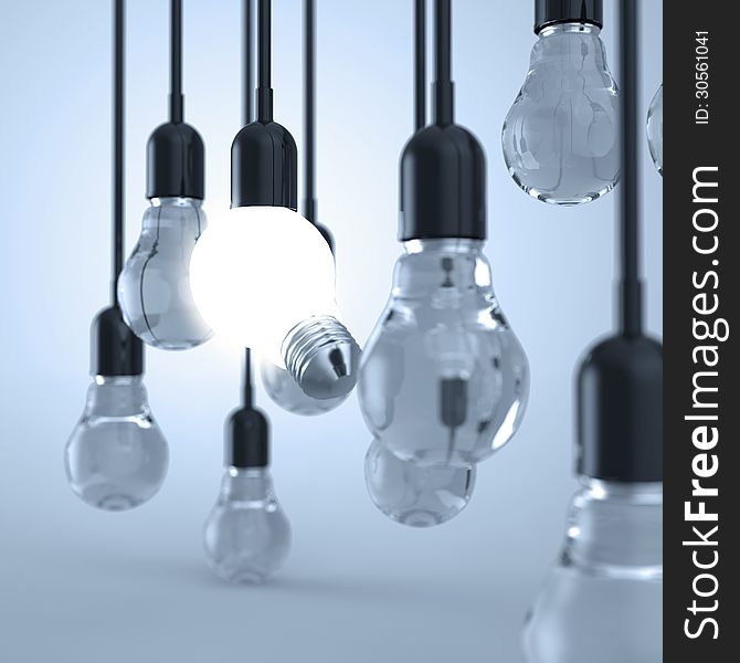 Creative Idea And Leadership Concept Light Bulb