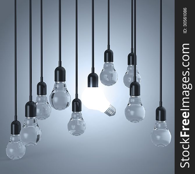 Creative idea and leadership concept light bulb